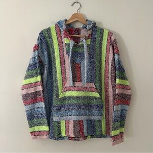 Earthbound Trading Co Baja Shirt Pullover Mexican Size Small Beach Boho Hippie